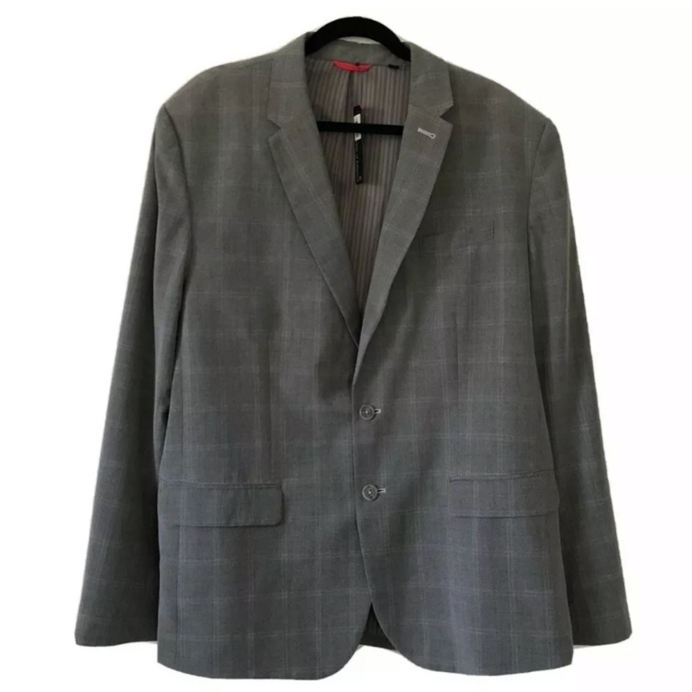 Sons of Intrigue XXL Grey Plaid Blazer Suit